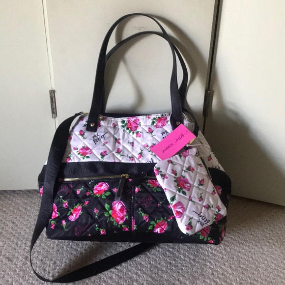 Betsey Johnson Handbags - New Betsey Johnson roses quilted bag tote